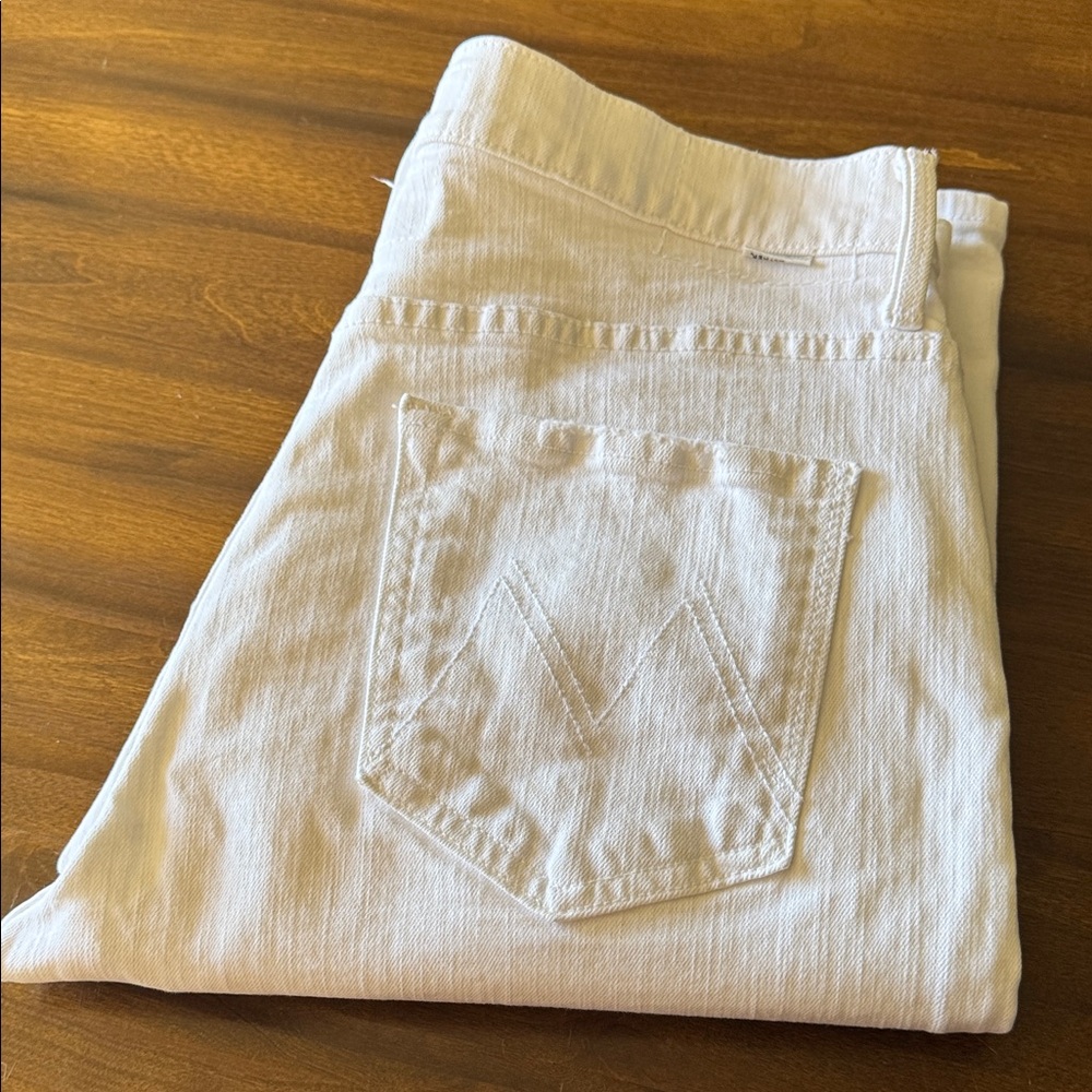 MOTHER The Ditcher Crop White Jeans size 29